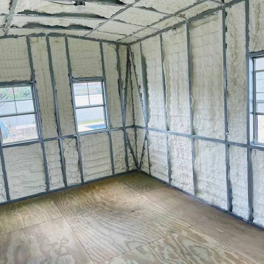 Closed-cell spray foam insulation applied to wall cavities in a residential project in Lake Mathews